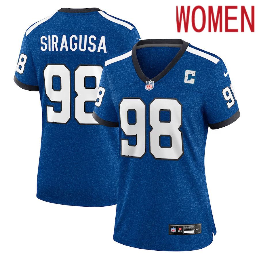 Women Indianapolis Colts 98 Tony Siragusa Nike Royal Indiana Nights Alternate Game NFL Jersey
